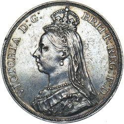 1887 Crown - Victoria British Silver Coin - Very Nice