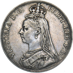 1887 Crown - Victoria British Silver Coin - Nice