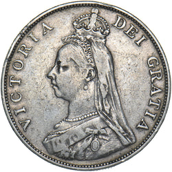 1888 Double Florin (Inverted 1) - Victoria British Silver Coin - Nice