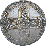 1697 N Halfcrown (Norwich Mint) - William III British Silver Coin - Nice