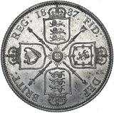 1887 Florin - Victoria British Silver Coin - Superb