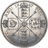 1887 Florin -  Victoria British Silver Coin - Very Nice