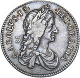 1663 Shilling - Charles II British Silver Coin - Nice