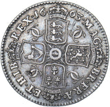 1663 Shilling - Charles II British Silver Coin - Nice