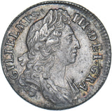 1696 Shilling - William III British Silver Coin - Very Nice