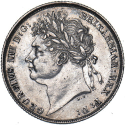 1824 Shilling - George IV British Silver Coin - Very Nice