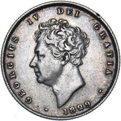 1829 Shilling - George IV British Silver Coin - Nice