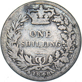 1848 Shilling (8 Over 6) - Victoria British Silver Coin