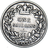 1849 Shilling - Victoria British Silver Coin