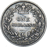 1862 Shilling - Victoria British Silver Coin - Nice