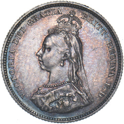 1887 Shilling - Victoria British Silver Coin - Very Nice