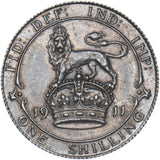 1911 Shilling - George V British Silver Coin - Very Nice