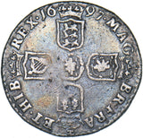 1697 C Sixpence (Chester Mint) - William III British Silver Coin