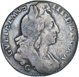 1697 C Sixpence (Chester Mint) - William III British Silver Coin