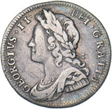 1728 Sixpence (Roses & Plumes) - George II British Silver Coin - Nice