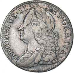 1757 Sixpence - George II British Silver Coin - Nice