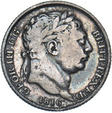 1816 Sixpence - George III British Silver Coin