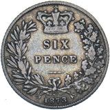 1873 Sixpence (Die no. 73) - Victoria British Silver Coin