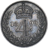 1899 Maundy Fourpence - Victoria British Silver Coin - Very Nice