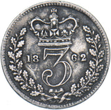 1862 Threepence - Victoria British Silver Coin