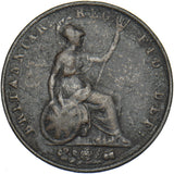 1843 Halfpenny - Victoria British Copper Coin