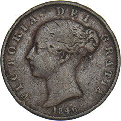 1846 Halfpenny - Victoria British Copper Coin