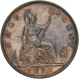 1873 Halfpenny - Victoria British Bronze Coin - Very Nice