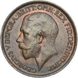 1916 Halfpenny - George V British Bronze Coin - Very Nice