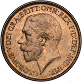 1925 Halfpenny - George V British Bronze Coin - Superb