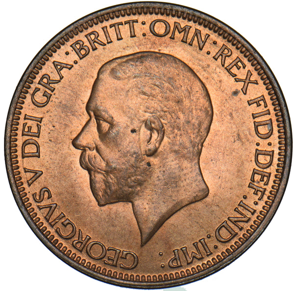 1935 Halfpenny - George V British Bronze Coin - Superb