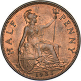 1935 Halfpenny - George V British Bronze Coin - Superb