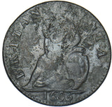 1695 Farthing - William III British Copper Coin