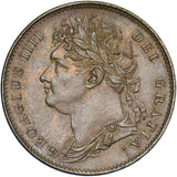 1822 Farthing - George IV British Copper Coin - Superb