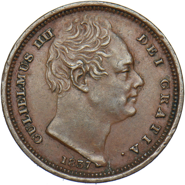 1837 Half Farthing - William IV British Copper Coin - Very Nice