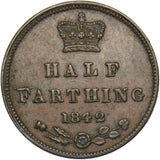 1842 Half Farthing - Victoria British Copper Coin - Nice