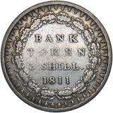 1811 3 Shillings Bank Token - George III British Silver Coin - Nice