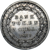 1811 3 Shillings Bank Token - George III British Silver Coin - Nice