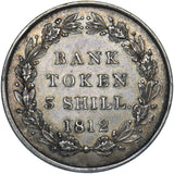 1812 3 Shillings Bank Token - George III British Silver Coin - Very Nice