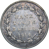 1814 3 Shillings Bank Token - George III British Silver Coin