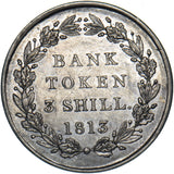 1813 3 Shillings Bank Token - George III British Silver Coin - Very Nice