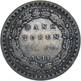 1811 Eighteenpence Bank Token - George III British Silver Coin