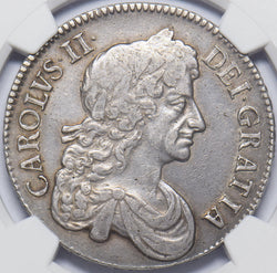 1679 Crown (NGC XF 45) - Charles II British Silver Coin - Very Nice