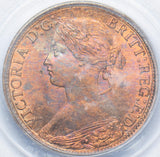 1860 Farthing (PCGS MS 64 RD) - Victoria British Bronze Coin - Superb