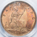 1860 Farthing (PCGS MS 64 RD) - Victoria British Bronze Coin - Superb