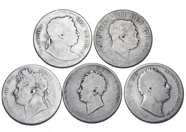 1816 - 1836 Halfcrowns Lot (5 Coins) - British Silver Coins