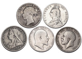 1883 - 1916 Halfcrowns Lot (5 Coins) - British Silver Coins