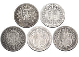 1883 - 1916 Halfcrowns Lot (5 Coins) - British Silver Coins