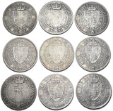 1893 - 1901 Halfcrowns Lot (9 Coins) - Victoria British Silver Coins - Date Run