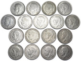 1920 - 1936 Better Grade British Silver Halfcrowns Lot (17 Coins) - Date Run