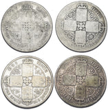 1871 - 1879 Gothic Florins Lot (4 Coins) - Victoria British Silver Coins